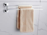 2 Tier Swivel Towel Rail, Stainless Steel Wall Mounted Rotating Bar Holder for Bathroom, Chrome V1188-MS-721-308