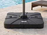 Instahut Outdoor Umbrella Base 2 Fillable 60kg Cantilever Umbrella Base with Wheels 84cm BASE-UMB-84X84