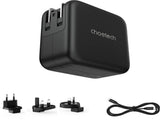 CHOETECH PD6055 GAN USB-C USB-A 70w Travel Charger V28-ELECHOPD6055