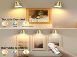 AIBOO Night Light Wireless Wall Light Indoor LED 2 Pack,Battery Operated Wall Lights Rechargeable V1171-CB-WL-MINI-G2-CCT-RGB-USB