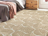 Marlow Floor Rug Soft Embossed Carpet Non Slip Plush Shaggy Rugs Leaf Pattern FR2041-200X230