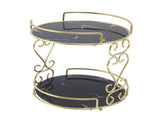 Cosmetic Storage Rack 2 Tier Makeup Organizer Shelf Bathroom Vanity Tray Jewelry Stand for Perfumes V1294-YM0901-3112250043211