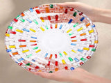 2 Pack Colorful Crystal Glass Fruit Bowls, 10" Hand Painted Woven Art Bowl, Decorative Large Plate V1259-DP01-A-925