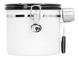 Sealing Container with Spoon Stainless Steel Coffee Beans Canister with Release Valve White1.8L V1294-YM0901-3118210146812