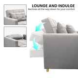 Suri 3-in-1 Convertible Sofa Chair Bed Lounger by Sarantino Light Grey SOFA-YGG-7001-LNN-LGY