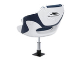 Seamanship Captain Bucket Boat Seats Flip Up Bolster Swivel 15cm Padding with Adjustable Pedestals BS-B-HELM-WB-60-3446X1
