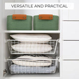 5-piece cotton rope storage basket set, cotton woven with leather handles, multiple sizes for V1232-MXBZSNK001