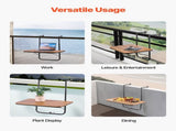 Balcony Hanging Table, 595 x 400 mm Folding Balcony Railing Table, Outdoor Balcony Bar Table for V952-FXGZSM25INCHDZVCRV0