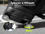 Everfit Golf Cart Bag Rolling Buggy Club Organiser Synthetic Leather Black GOLF-B-BAG-CART-BK