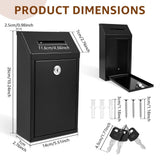 Metal Donation Box High-Security Lock, Sturdy & Reliable, Dual Installation, Extra-Long Slot, V1366-AZ2-W-15134