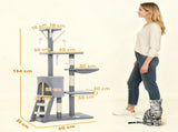 CARLA HOME 134cm Cat Tree for Indoor Cats with Hammock, Plush Perch & Sisal Scratching Posts for V178-36378