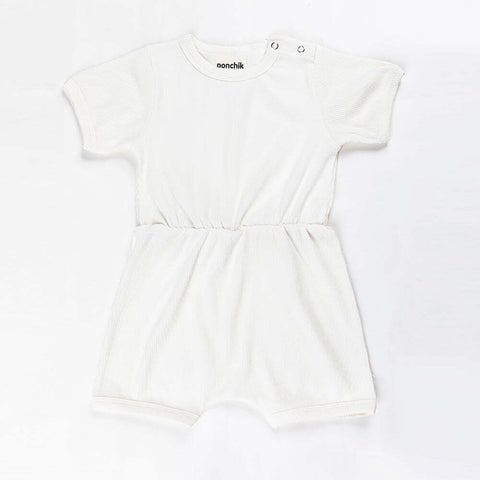 Ponchik Babies + Kids - Ribbed Cotton Romper - Daisy - 6-12 months V563-RIBROMPER-DAISY-6_12