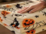 Halloween Throw Blanket, Spooky Haunted House and Full Moon Fleece Cover, Soft Flannel Sofa Bed Wrap V1366-AZ2-W-25241