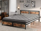 Metal Bed Frame Mattress Base Set Wood Queen BFMS3307-Q_NZ