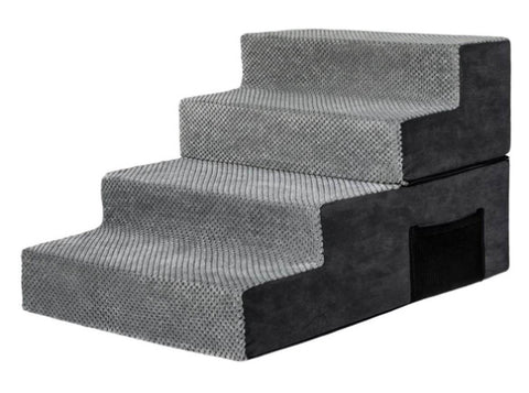 Pawz 4 Steps Pet Stairs Dog Ramp High Density Foam Grey PT1290-4_NZ