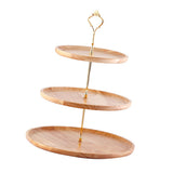 Fruit Plate Wood Natural Textured Simple Elegant Strong Durable Food Tray Cake Fruit Serving Tray V1294-YM0512-3118220292012
