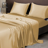 Soft Solid Satin Hotel Set 79.92x60.24x13.78 Inches 4 Piece Deep Pocket Fitted Flat V1370-AZ4-10631