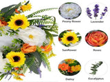 Sunflower Wreaths for Front Door, Artificial Spring Summer Wreath, Door Wreath for Outside All V1192-AZ-W-21178