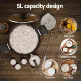 Devanti 5L Wax Melter Candle Making 1200W Melting Pot Furnace Quick Pour Spout Soy Soap WAX-06-5L
