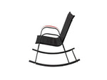 Rocking Chair High Back Rocker Chairs Steel Metal Textilene Fabric-Black V264-OTF-522S-BLK