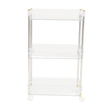 Kitchen Storage Rack Cart Multifunctional 3 Layers ABS Slim Rolling Utility Cart for Bathroom Snacks V1294-YM0901-3112230078211