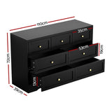 Artiss 7 Chest of Drawers Dresser Table Black FUR-U-CDR-03-BK-AB