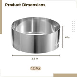 12PCS Hamburger Bun Rings, 3.9"1.6" Stainless Steel Round Mousse Rings, Non-stick Hamburger Baking V1369-AZ3-W-08726