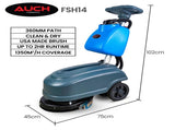 AUCH FSH14 Floor Scrubber & Dryer, 360mm, Battery Powered, Walk Behind, Multi-purpose Commercial V219-SCBHNDACH14A
