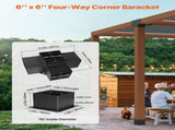 Pergola Bracket Kit, 6x6 Inch , 2 Pcs 4-Way Heavy Duty Corner Bracket V952-LPJJTZST4PCS2K9OO002V0
