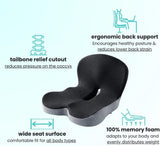 Ergonomic Memory Foam Seat Cushion with Lumbar Support and Tailbone Protection for Office Chairs, V1188-MS-325-0091