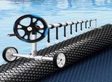 Aqua Buddy Pool Cover 600 Micron 11x4.8m w/ Roller 5.55m Black Solar Blanket PC-110X48-XL-BK-BL-ROLLER-BU