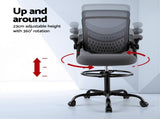 Artiss Office Chair Drafting Chairs Stool Computer Desk Studios Mesh Grey OCHAIR-H-RING-DW39-GY