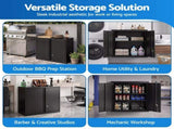 Giantz Steel Tool Cabinet Wall Mount Adjustable Shelf Garage Storage Lockable Black TC-STA-2D-BK
