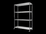 Modular Wire Storage 90x35cm Steel Shelving Chrome With Wheels For Garage Warehouse Or Kitchen V63-841141