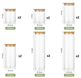 CARLA HOME 12 Pack Glass Storage Jars with Bamboo Lids for Kitchen Pantry, Pasta, Snacks, Cookies, LSB-36241