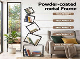 Artiss 5-Tier Bookshelf Metal Geometric Display Shelf Storage Organizer Black FUR-AA-DSHELF-5T-BK