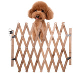 Pet Gate Retractable Adjustable Dog Sliding Door Wood Indoor Dog Gate Doorway Stairs Pet Puppy V1294-YM0717-10034502