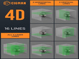 CIGMAN 4x360&deg 16 Lines Laser Level with Remote&APP Control, Self Leveling CM-S02 V413-CM-S02