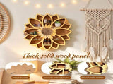 Sunflower Wall Hanging Wooden Display, Decor Storage in One, for Bedrooms Living Rooms Entryways V1366-AZ2-W-15574
