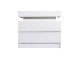 Levede Bedside Tables RGB LED Side Table White FU6001-WH