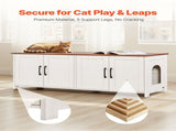 Cat Litter Box Enclosure for Multi Cats, 120 cm Hidden Litter Box Cabinet with 4 Doors & 2 Entries, V952-JSDMMSPWQ472Z9PLH002V0