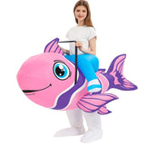 Ride On Fish Cartoon Costumes Air Model Inflatable Costume Funny Dress Up Props Halloween Party V1263-JX-7907
