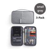 3-pack Small size Grey Travel Document Organiser - Waterproof Oxford Cloth Passport Holder With V888-ELOSUNG56123-5
