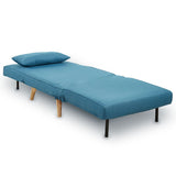 Sarantino Adjustable Corner Sofa 1 Seater Lounge Linen Bed Seat - Blue SOFA-M13-LNN-BLU