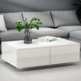 Artiss Coffee Table 4 Drawers White Trevi FURNI-L-COF01-WH-AB