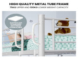 KINGSTON SLUMBER 2in1 Single Metal Bunk Bed Frame, with Modular Design, Matte White V219-BEDSBBKS1MWA