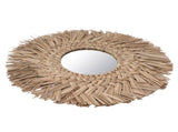 Straw Weaving Wall Mirror Retro Beautiful Woven Wall Hanging Mirror for Dorm Room Decoration Nature V1294-YM0703-3115230038512
