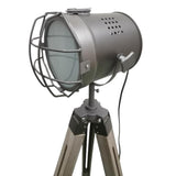 139cm Nautical Tripod Floor Lamp w Steel Grey Lamp Head Searchlight Spot Light Modern V563-75025