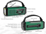 Solar Powered Emergency Radio with AM/FM, Rechargeable Battery, Flashlight, Reading Light and Phone V1258-DP02-BOL-465