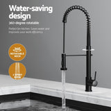 Cefito Stainless Steel Sink 77x45CM With Pull Out Mixer Tap Kitchen Double Bowl Black SINK-BLACK-7745-07